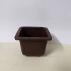 ChhajedGarden.com Bonzi Square Pot - 7 Cm(Brown) Pot-Planters
