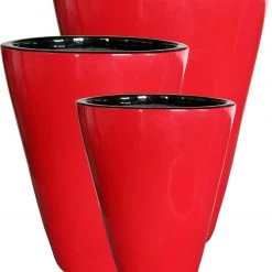 CGASPL Pot-Planters Conduit Shiny Red Fiber Pots