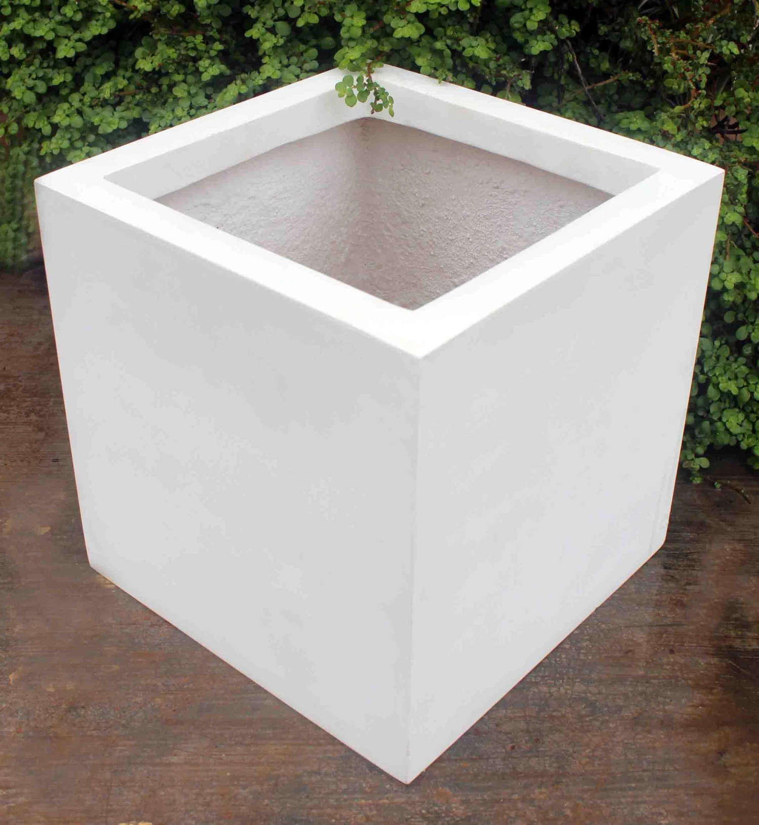 CGASPL Pot-Planters Cubical Garden White Fiber Planter 3 CGASPL Pot-Planters Cubical Garden White Fiber Planter