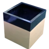 CGASPL Cuboid 100 Black & Golden Fiber Planter