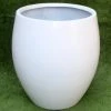 CGASPL Pot-Planters White Glossy Egg Shape Fiber Pot