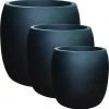 CGASPL Pot-Planters Eggy Matt Black Fiber Pots