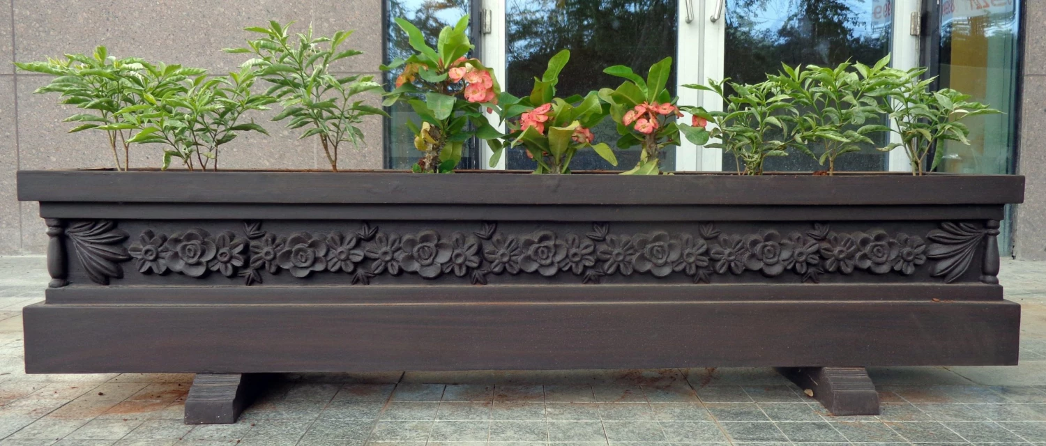 CGASPL Flora Big Oak Wood Brown Fiber Planter 3 CGASPL Flora Big Oak Wood Brown Fiber Planter