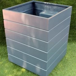 CGASPL Furrow Matt Gray Fiber Planter Pot-Planters