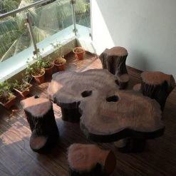 CGASPL Pot-Planters Wooden Garden Tea Table