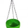 CGASPL 21 Cm Green Rattan Hanging Planter With Chain 2 CGASPL 21 Cm Green Rattan Hanging Planter With Chain