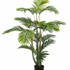 CGASPL Artificial Real Touch Bamboo Palm In Pot , Height -4.5 Ft ( Pack Of 2 Plants ) Artificial Plants