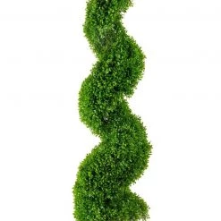 CGASPL Artificial Plants Spiral Peanut Boxwood With Crown In Pot, Height - 4 Ft (Pack Of 2 Plants)