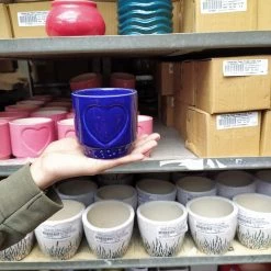 CGASPL Blue Ceramic Pot With Heart Shape Design (Pack Of 6) 9 CGASPL Blue Ceramic Pot With Heart Shape Design (Pack Of 6)