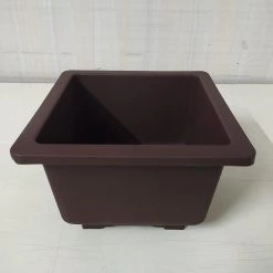 CGASPL Pot-Planters Bonzi Square Pot -17 Cm (Brown)