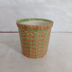 CGASPL Fancy Painted Ceramic Pot Parrot Green