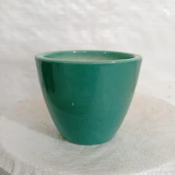 CGASPL Pot-Planters Round Turquoise Color Ceramic Pot (Pack Of 3)