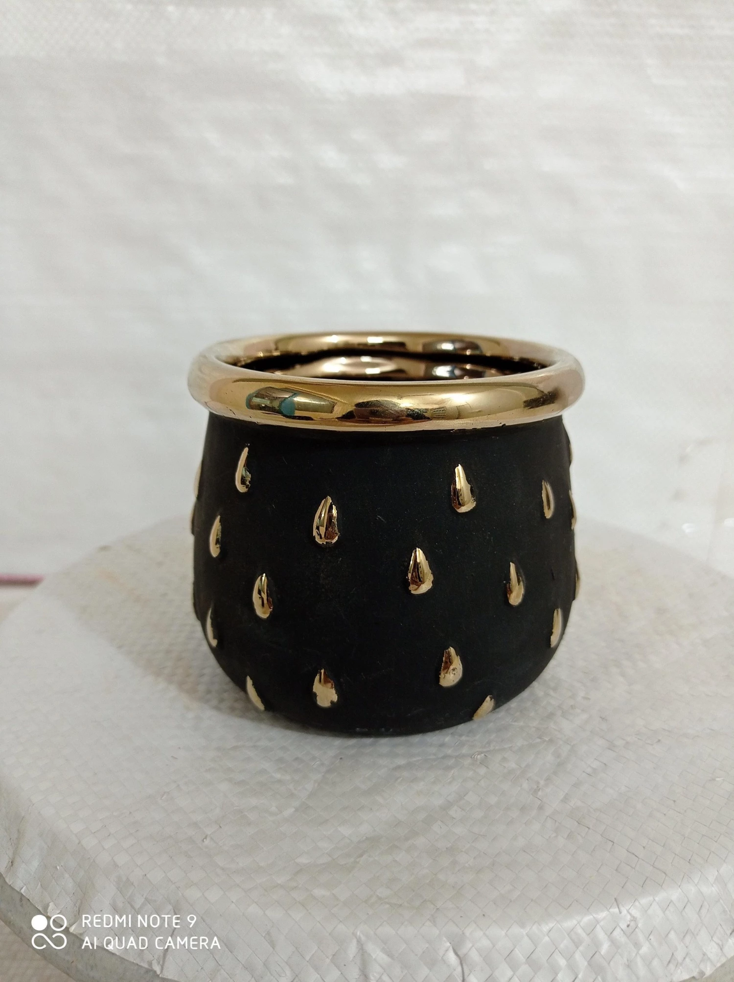 CGASPL Fancy 2 Painted Ceramic Pot Black-Gold Pot-Planters 3 CGASPL Fancy 2 Painted Ceramic Pot Black-Gold Pot-Planters
