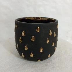 CGASPL Fancy 1 Painted Ceramic Pot Black-Gold Pot-Planters