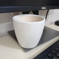 CGASPL Ceramic Pot Round Dotted White (Pack Of 3) Pot-Planters 11 CGASPL Ceramic Pot Round Dotted White (Pack Of 3) Pot-Planters