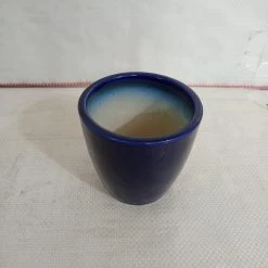 CGASPL Ceramic Pot Round Blue (Pack Of 3) Pot-Planters