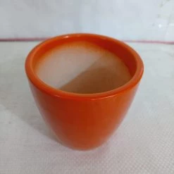 CGASPL Ceramic Pot Round Orange (Pack Of 3)