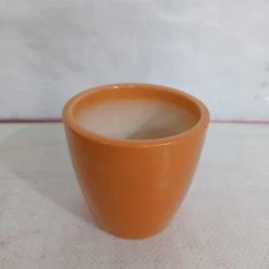 CGASPL Ceramic Pot Round Light Orange (Pack Of 3) Pot-Planters