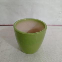 CGASPL Pot-Planters Ceramic Pot Round Parrot Green (Pack Of 3)