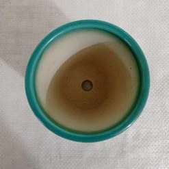 CGASPL Pot-Planters Ceramic Pot Round Turquoise Color (Pack Of 3)