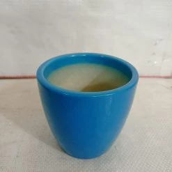 CGASPL Pot-Planters Ceramic Pot Round Sky Blue (Pack Of 3)