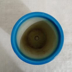 CGASPL Pot-Planters Ceramic Pot Round Sky Blue (Pack Of 3)