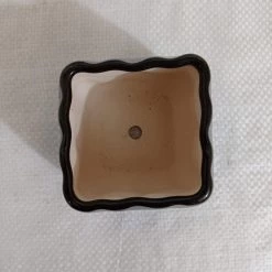 CGASPL Pot-Planters Mini Square Ceramic Pot Coffee Color (Pack Of 6)