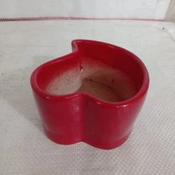 CGASPL Red Heart Shaped Ceramic Pot Pot-Planters