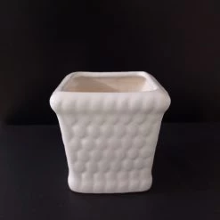 CGASPL Honeycomb Ceramic Pot White (Pack Of 3) Pot-Planters