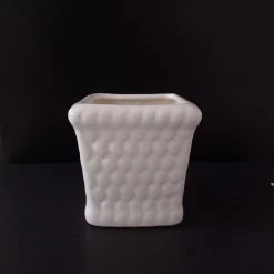 CGASPL Honeycomb Ceramic Pot White (Pack Of 3) Pot-Planters