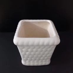 CGASPL Honeycomb Ceramic Pot White (Pack Of 3) Pot-Planters