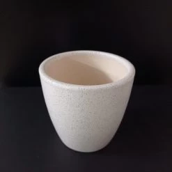 CGASPL Ceramic Pot Round Dotted White (Pack Of 3) Pot-Planters