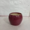 CGASPL Handi Shaped Round Ceramic Pot Grape Wine Color