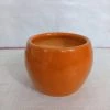 CGASPL Handi Shaped Round Ceramic Pot Orange