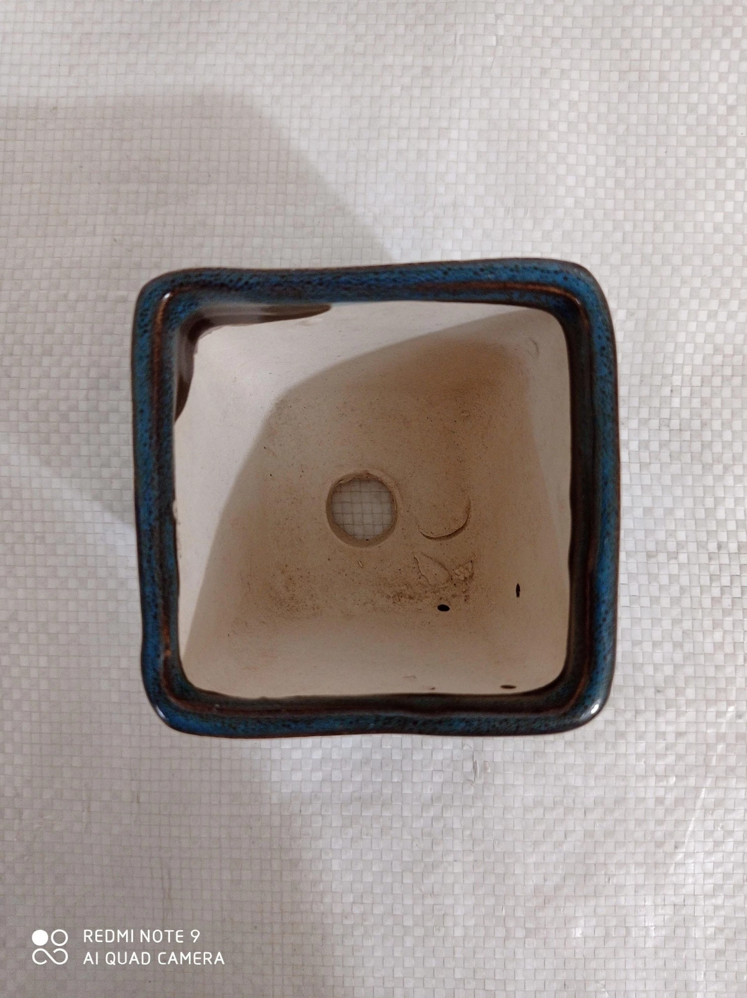 CGASPL Small Square Ceramic Pot Peacock Color ( Pack Of 3) 5 CGASPL Small Square Ceramic Pot Peacock Color ( Pack Of 3)