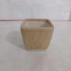 CGASPL Pot-Planters Small Square Ceramic Pot Cream Color (Pack Of 3)