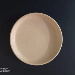 CGASPL Pot-Planters Cup Shaped Ceramic Pot With Plate Cream Color01