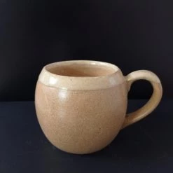 CGASPL Pot-Planters Cup Shaped Ceramic Pot With Saucer Cream Color03