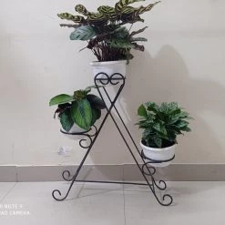 CGASPL Pot-Planters Wrought Iron Flower 3 Pot Stand