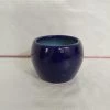 CGASPL Handi Shaped Round Ceramic Pot Blue Pot-Planters 2 CGASPL Handi Shaped Round Ceramic Pot Blue Pot-Planters