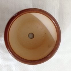 CGASPL Handi Shaped Round Ceramic Pot Brown