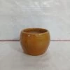 CGASPL Handi Shaped Round Ceramic Pot Yellowish Brown Pot-Planters