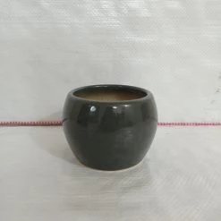 CGASPL Handi Shaped Round Ceramic Pot Gray Pot-Planters