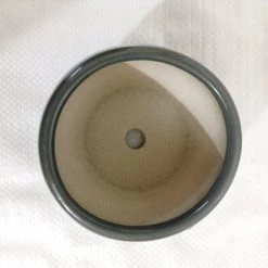 CGASPL Handi Shaped Round Ceramic Pot Gray Pot-Planters