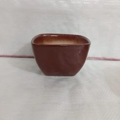 CGASPL Square Ceramic Pot Brown (Pack Of 3 )