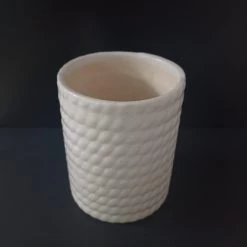 CGASPL Pot-Planters White Cylindrical Ceramic Pot