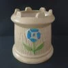 CGASPL Round Tulsi Shape Cream Ceramic Pot