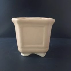 CGASPL Pot-Planters Cream Square Ceramic Pot (Pack Of 3)