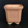 CGASPL Light Red Square Ceramic Pot (Pack Of 3) Pot-Planters