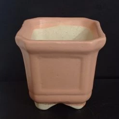 CGASPL Light Red Square Ceramic Pot (Pack Of 3) Pot-Planters